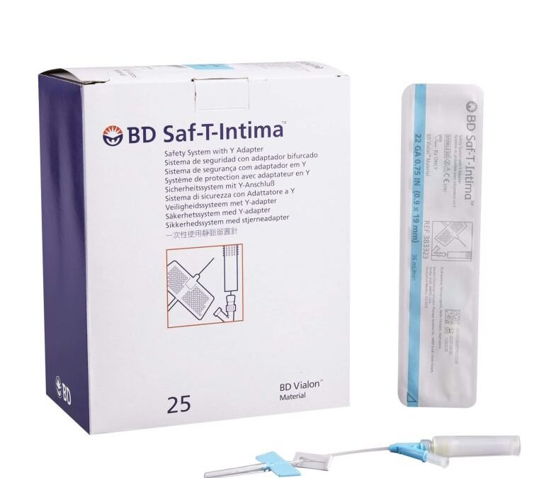 BD Saf-T-Intima Closed IV Catheter System with Retracting Needle – 22g x 0.75 Inch (Pack of 25)